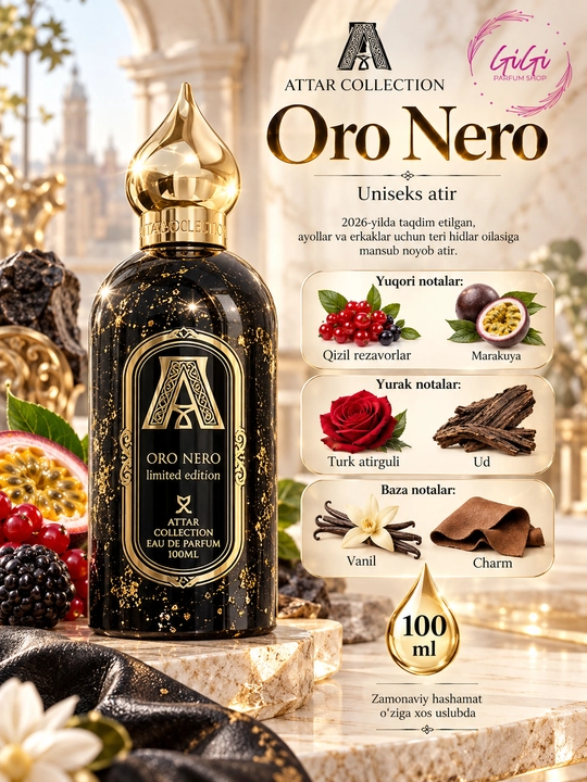 Attar Collection Oro Nero, The Persian Gold, Musk Kashmir 100ml - 