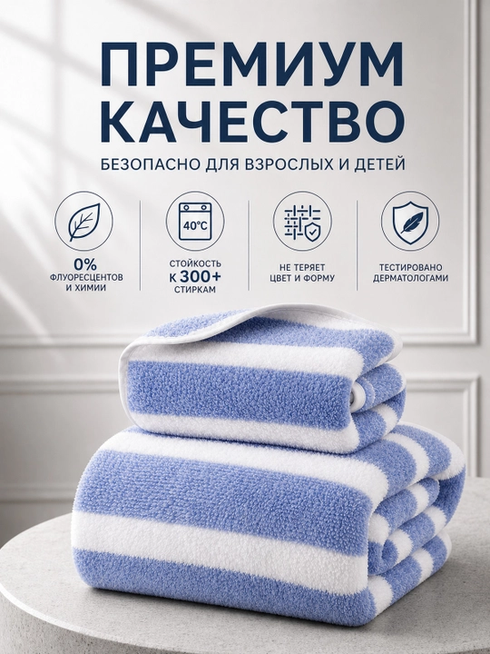 Набор полотенец для ванной 2 шт., банное и маленькое полотенце