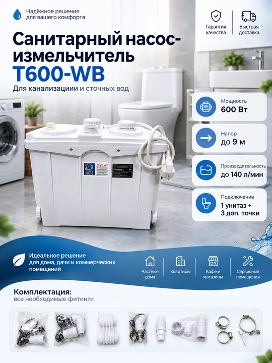 Sanitariya Oqova Suv Nasosi T600-WB - 