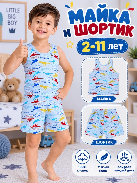 Комплект одежды для мальчиков, майка и трусики "evermore", 2-11 лет - 