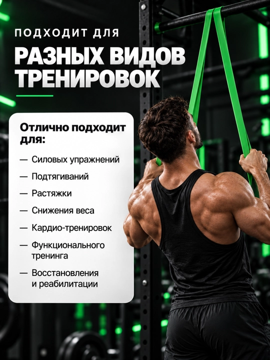 Kuch mashqlari va tortilish uchun mo‘ljallangan lateksli expander fitnes rezinasi