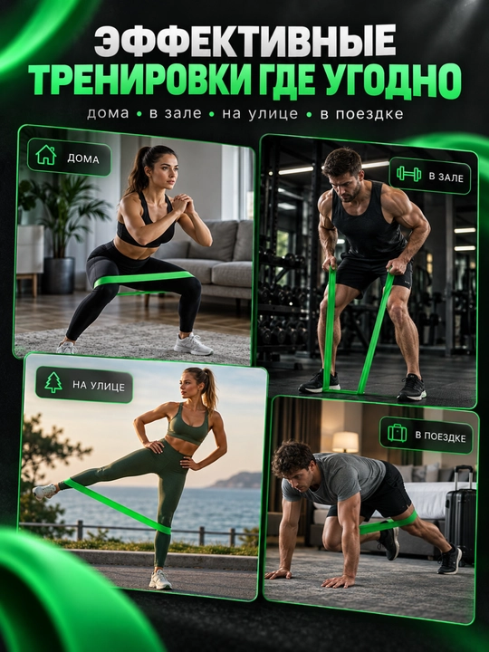 Kuch mashqlari va tortilish uchun mo‘ljallangan lateksli expander fitnes rezinasi