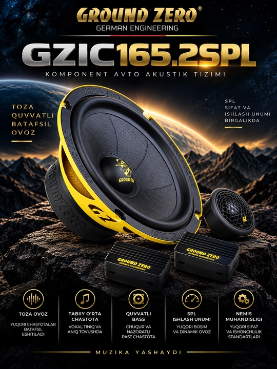 Колонки Ground Zero GZIC 165.2SPL