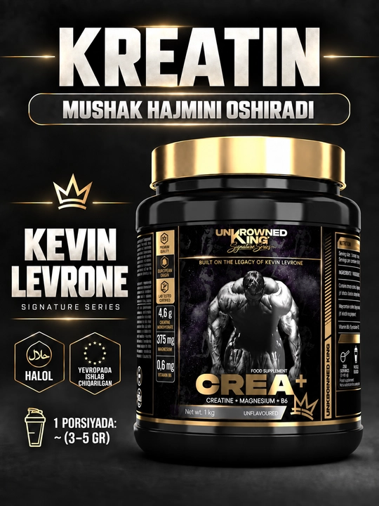 Креатин UnKrowned King CREA+, магний+B6, 1000g, 200 порций - 