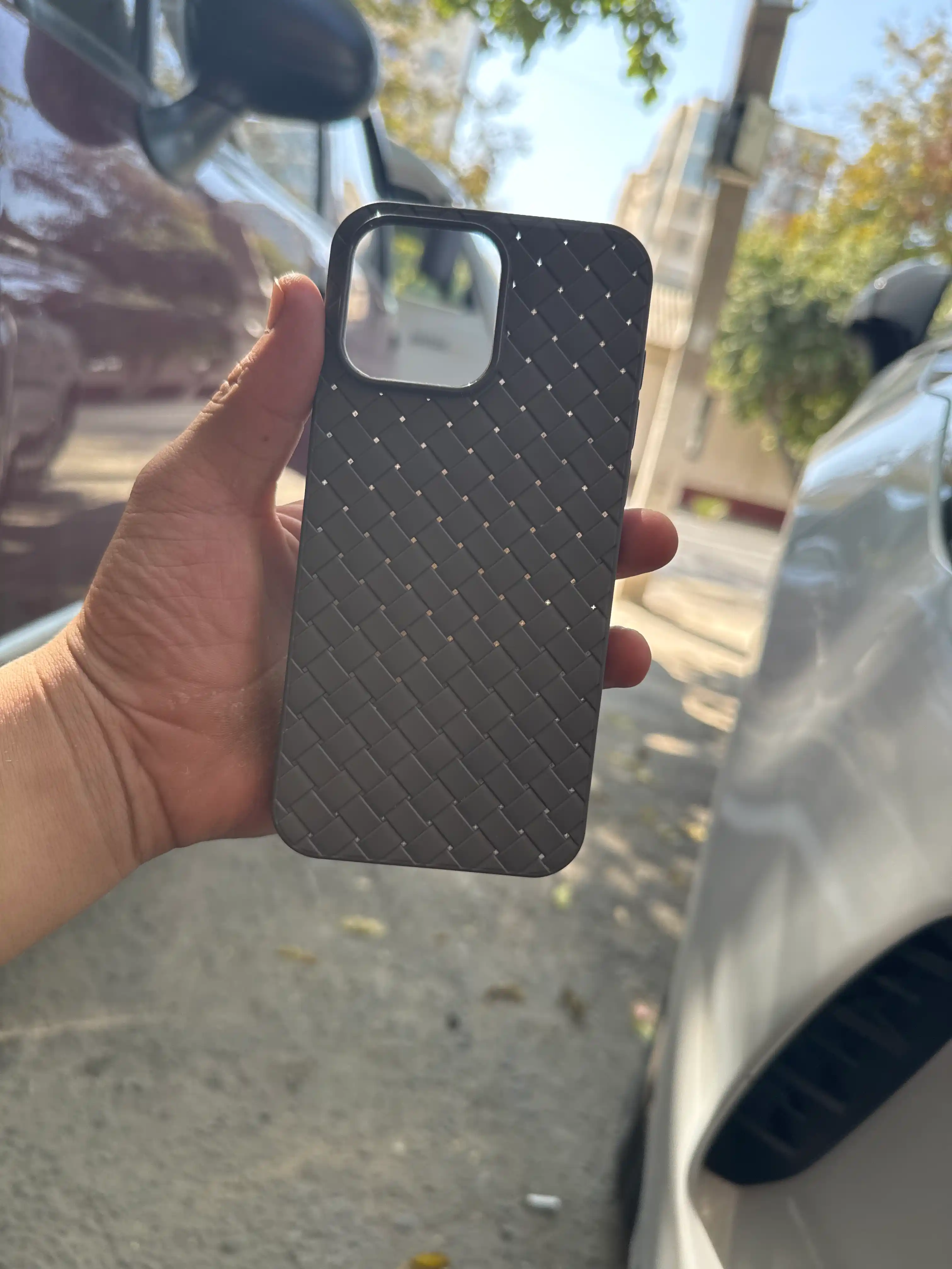 Плетеный чехол для iPhone, от XS до 16 Pro Max, защита камеры, стильный аксессуар