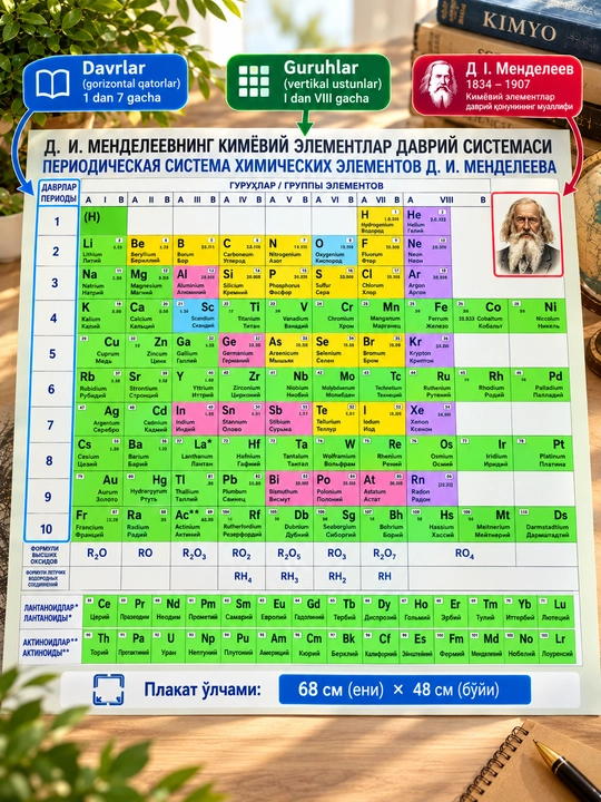 Плакат с алфавитом, животными, фруктами, овощами, для детей - 
