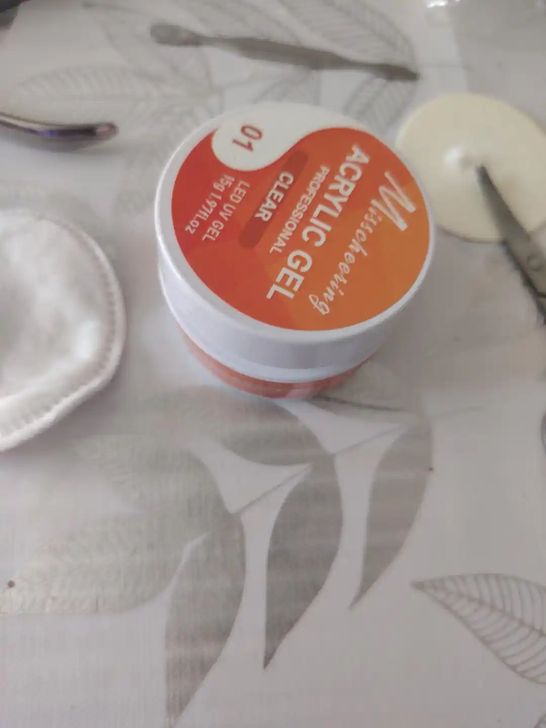 Tirnoqlarni o‘stirish va modellashtirish uchun akril-gel, rangli kamuflyaj, 15 g