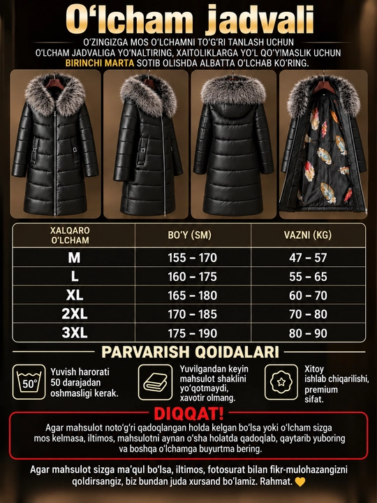 Ayollar uchun uzun kurtka, qishki kiyim, kapyushonli charm kurtka, Ecoshop