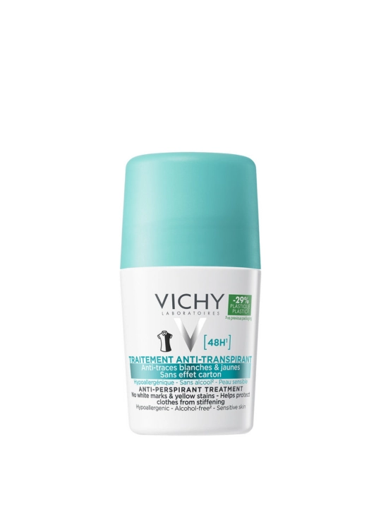 VICHY Oq va sariq dog‘larga qarshi sharchali dezodorant-antioperspirant, 48 soat himoya, 50 ml