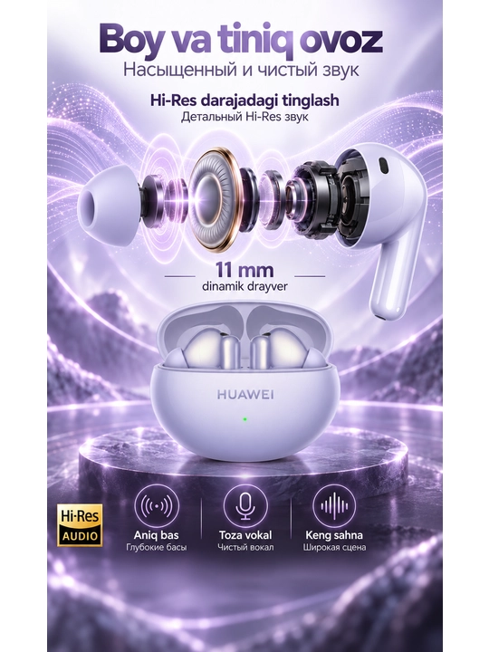 HUAWEI FreeBuds 6i, TWS-наушники с ANC, Hi-Res Audio, до 35 ч, IP54