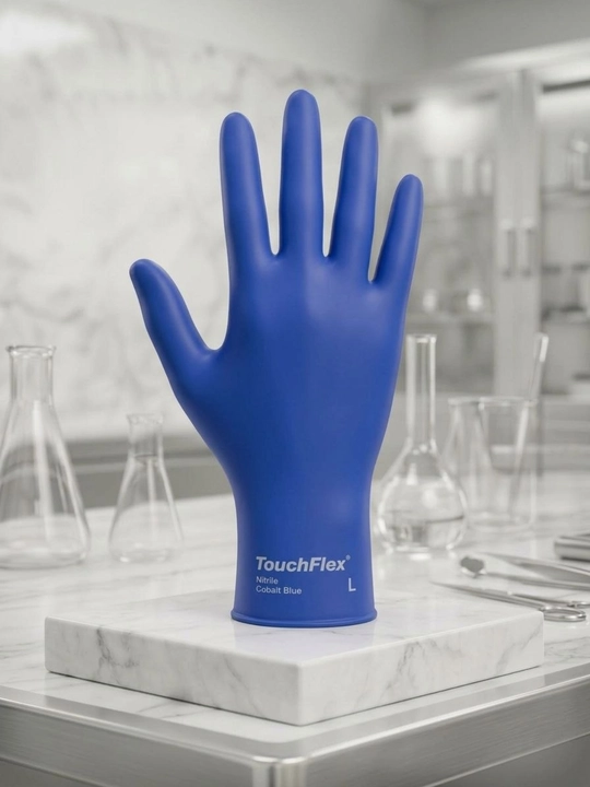 Нитриловые одноразовые перчатки TouchFlex (Синий ) размер L, 100 шт - 