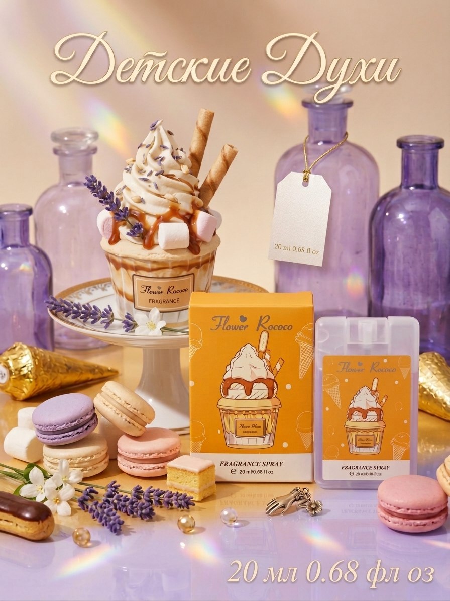 Детские духи Flower Rococo «Ванильная карамель» (Vanilla Caramel), спрей 20 мл - 
