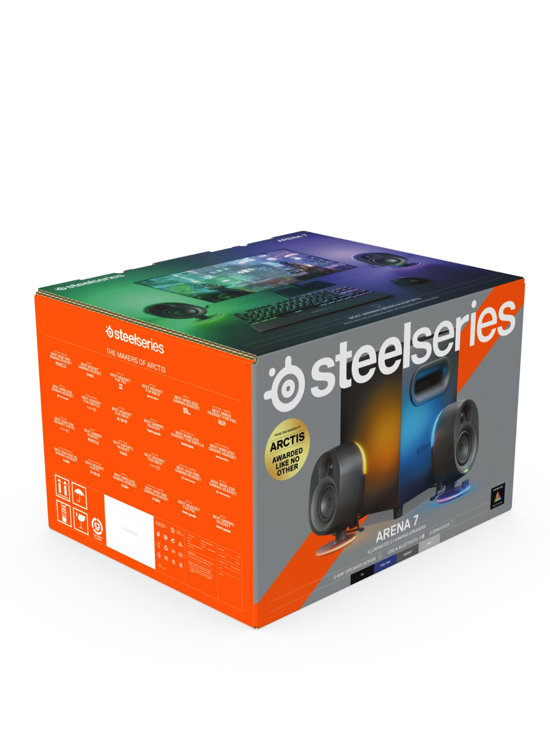 SteelSeries Arena 7 - Игровые Колонки 2.1 с динамической RGB подсветкой