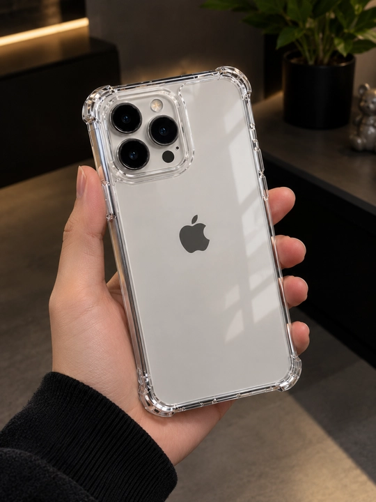Chexol iPhone 7, 8, SE, XS, 11,12,13,14,15,Pro,Max, uchun, shaffof, silikon