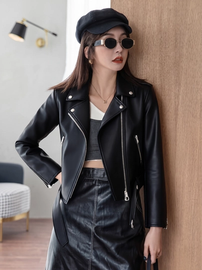 Ayollar charm kurtka, qisqa — EllyFashion - 