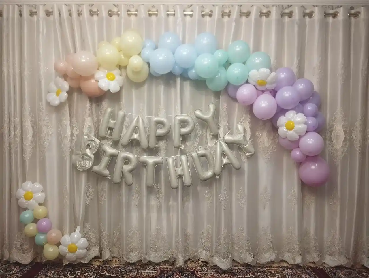 Большой набор воздушных шаров Happy Birthday для фотозоны и дня рождения