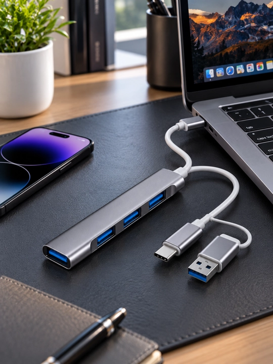 4 portli USB HUB 3.0 Type-C Hub konsentratori, USB porti