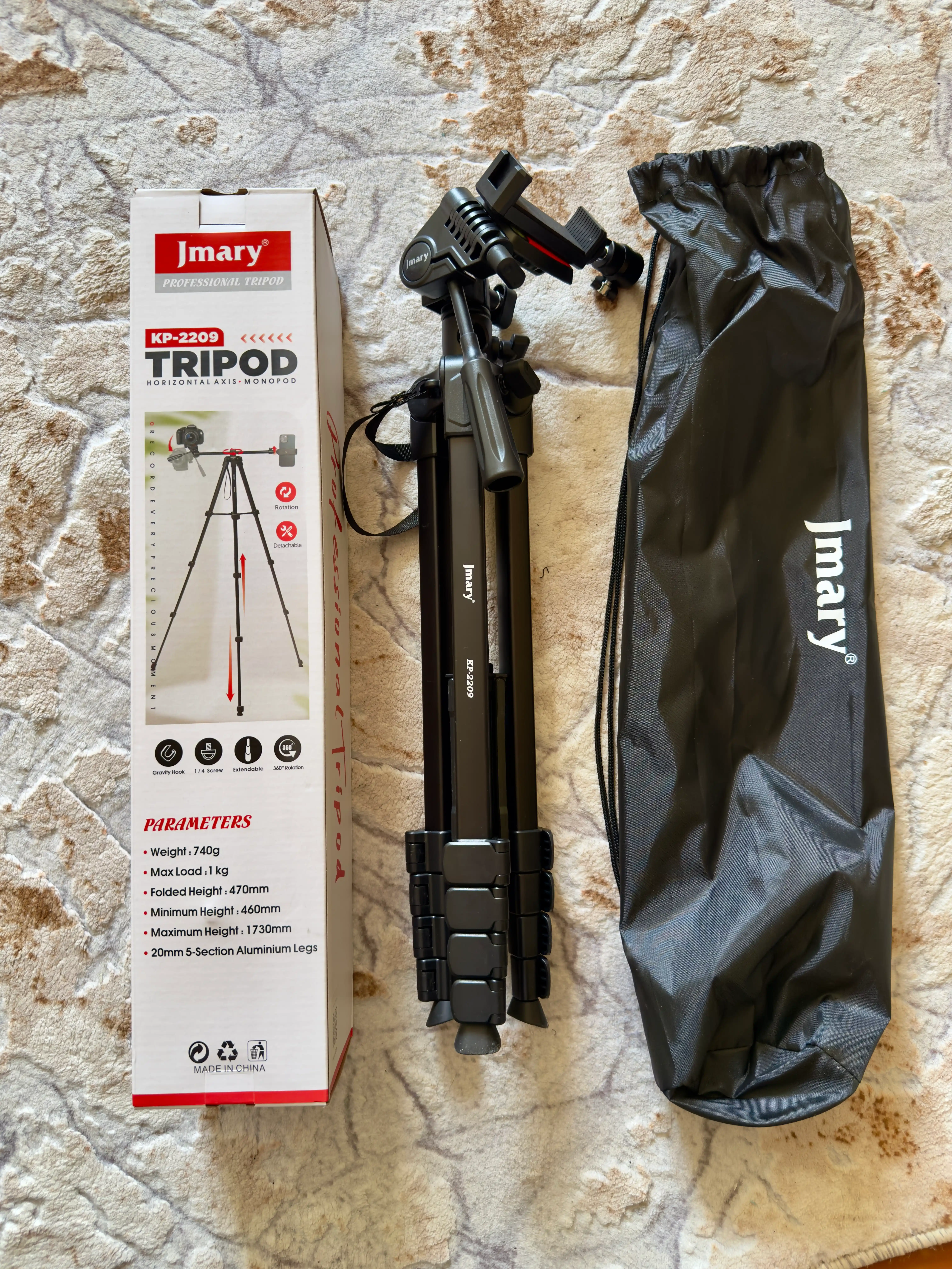 Штатив Jmary KP-2209 с держателем для телефона, подходит для смартфона и камеры