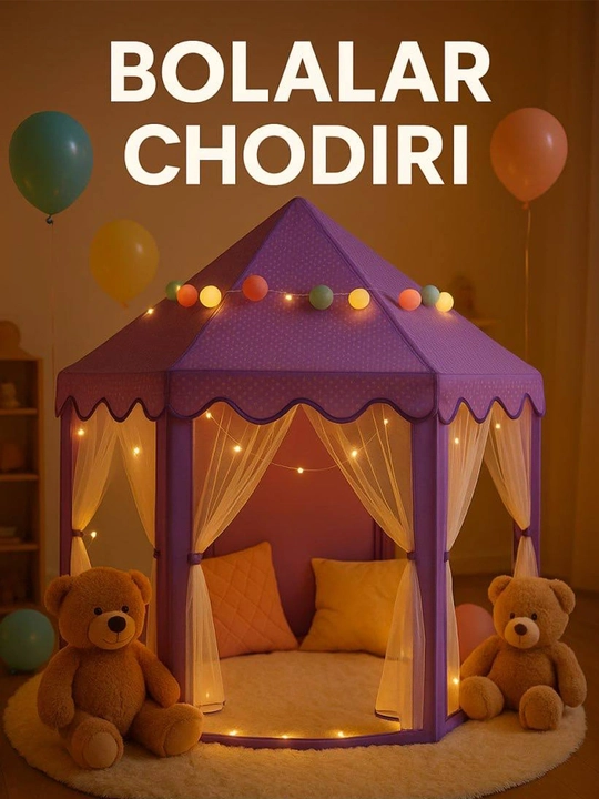 Bolalar o‘yin chodiri, bolalar va o‘yinchoqlar uchun uycha, chodir - 