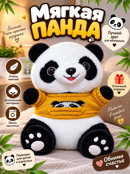 Мягкая панда, игрушка панда, плюшевая панда, панда игрушка, мягкий мишка, подарок, малышам