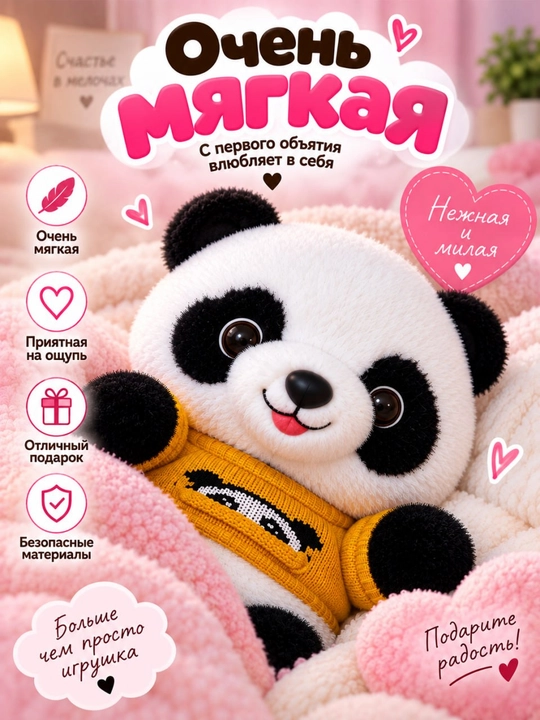 Мягкая панда, игрушка панда, плюшевая панда, панда игрушка, мягкий мишка, подарок, малышам