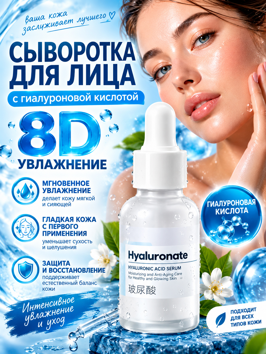 Gialuronik yuz sarumi, 30 ml - 