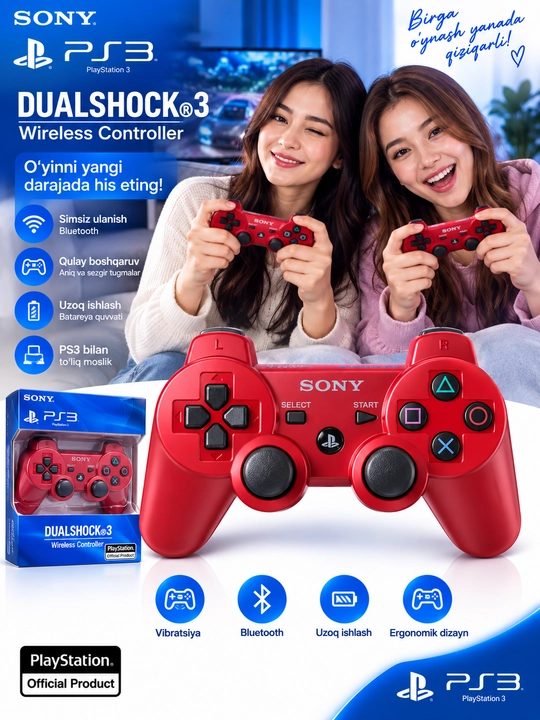Simsiz o‘yin boshqaruv pulti P III, Double-Motor Vibration, Bluetooth - 