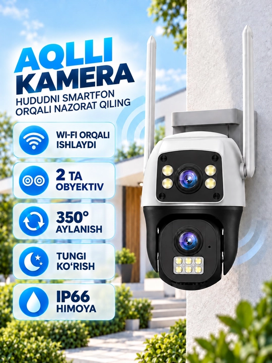 Умная wifi/4G-SIM камера, PTZ камера видеонаблюдения, наружная камера Full HD
