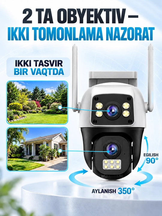 Умная wifi/4G-SIM камера, PTZ камера видеонаблюдения, наружная камера Full HD