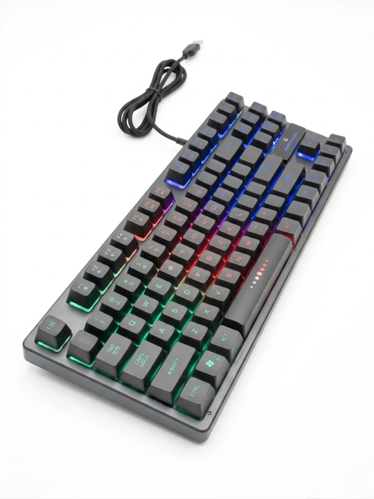 O‘yinchilar va kompyuter uchun simli RGB LED o‘yin klaviaturasi
