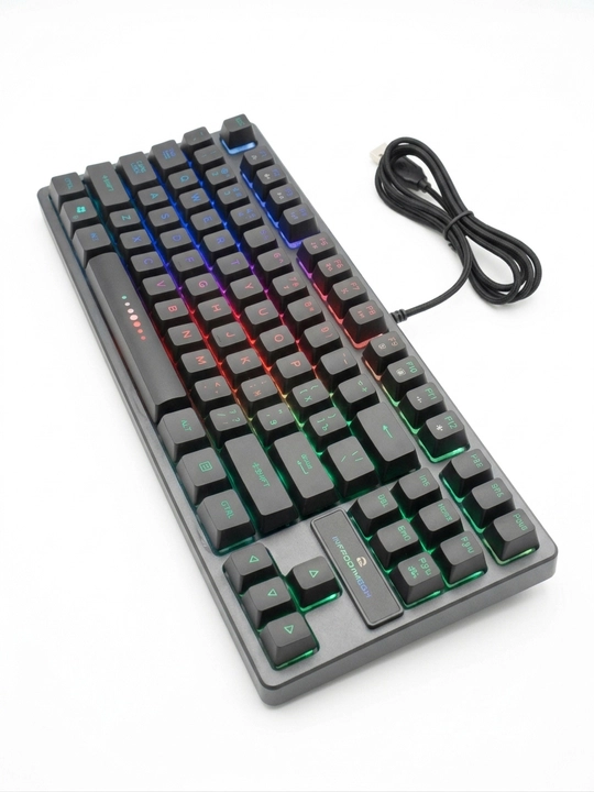 O‘yinchilar va kompyuter uchun simli RGB LED o‘yin klaviaturasi