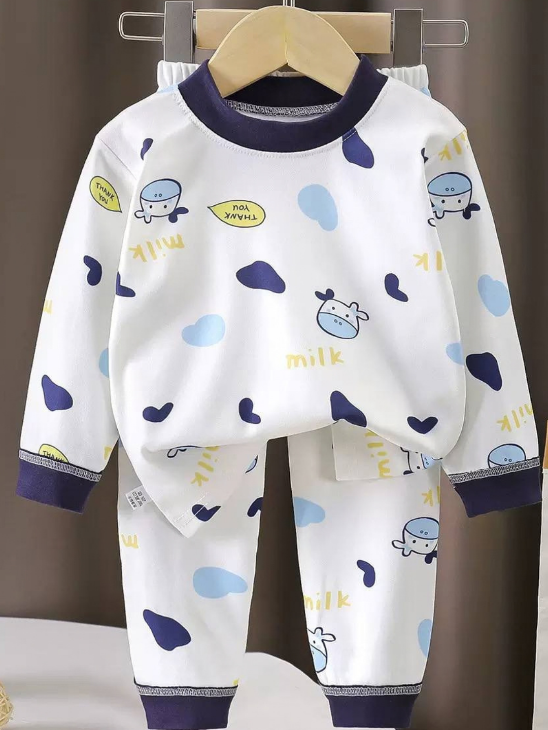 Qizaloqlar va o'gil bolalar uchun 2 qismli pijama to‘plami - 