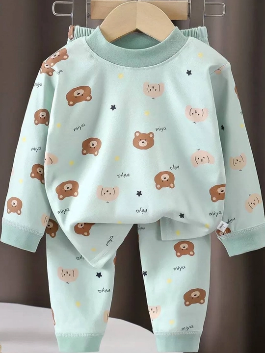 Qizaloqlar va o'gil bolalar uchun 2 qismli pijama to‘plami - 