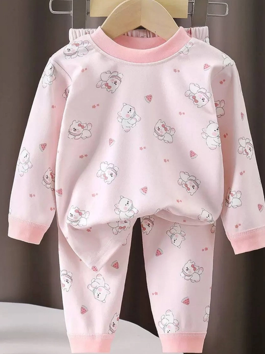 Qizaloqlar va o'gil bolalar uchun 2 qismli pijama to‘plami - 