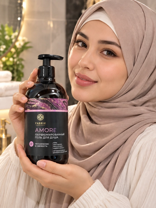 AMORE parfyumli dush geli 520 ml – namlovchi, xushbo'y hidli, kundalik parvarish
