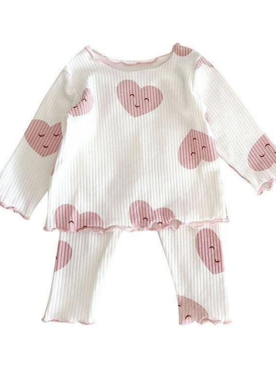 Qizaloqlar va o'gil bolalar uchun 2 qismli pijama to‘plami - 
