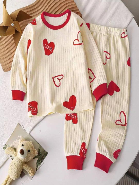 Qizaloqlar va o'gil bolalar uchun 2 qismli pijama to‘plami - 