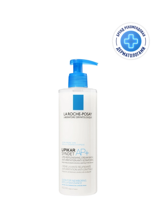 La Roche-Posay Lipikar Syndet AP+ Липидовосстанавливающий очищающий крем-гель для лица и тела, 400 мл