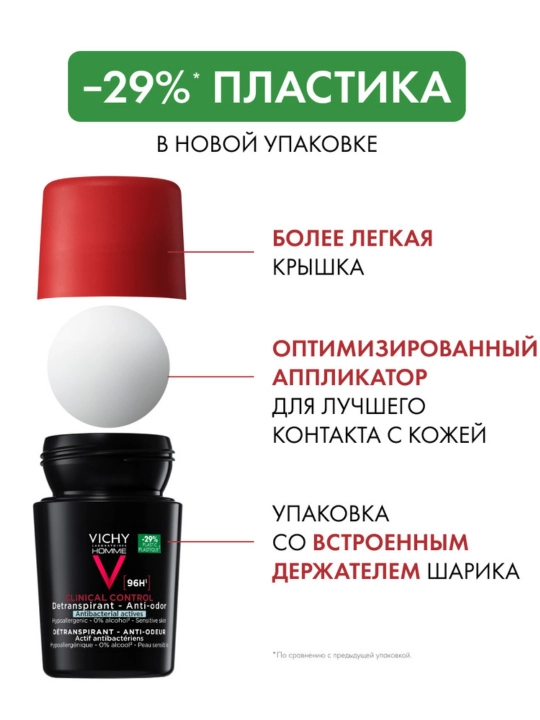 VICHY HOMME CLINICAL CONTROL Дезодорант-антиперспирант, 50 мл