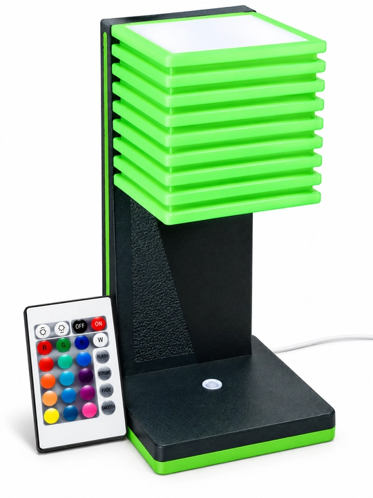 RGB LED декоративная настольная лампа с пультом, цветной ночник - 