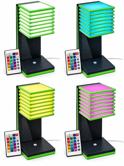 RGB LED pultli dekorativ stol lampasi, rangli tungi chiroq