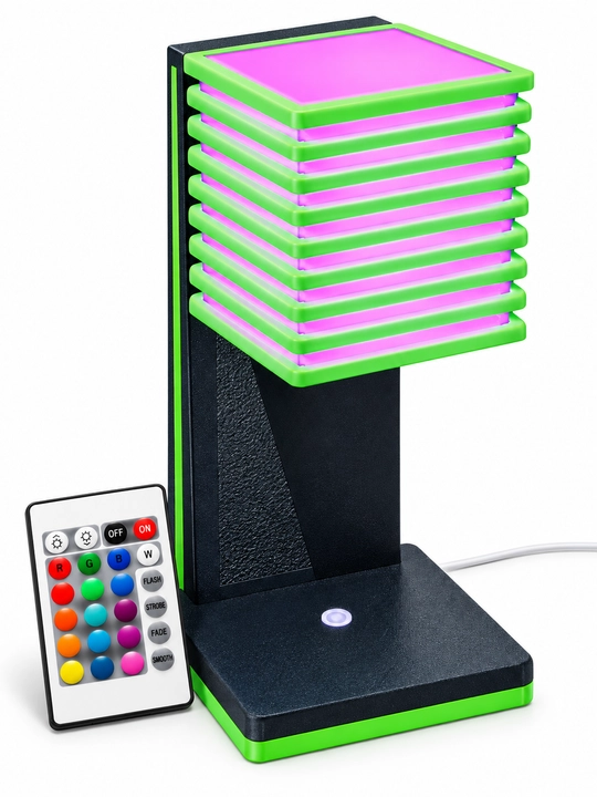 RGB LED pultli dekorativ stol lampasi, rangli tungi chiroq