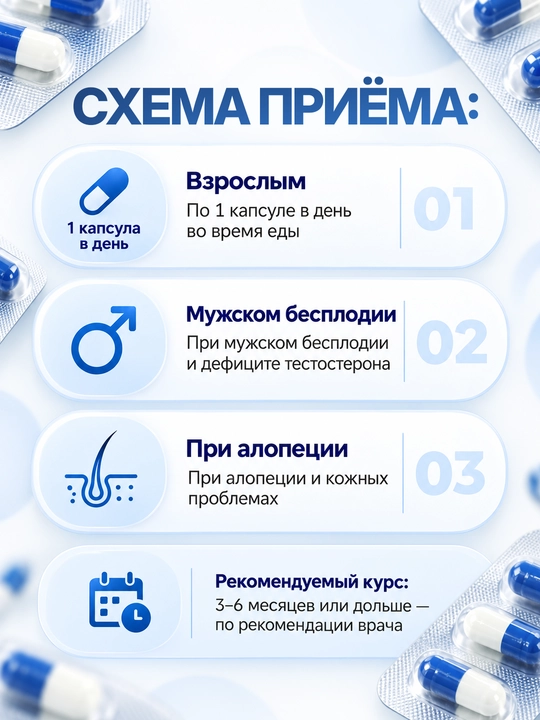Argisink — цинк, аргинин и селен для мужского здоровья, 30 капсул, Халяль