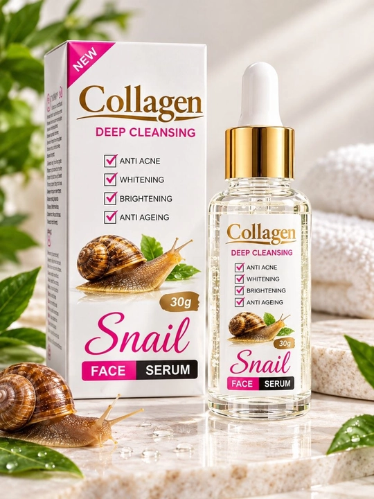 Yuz uchun zardob Collagen Snail, shilliq qurt muksini va kollagenli, aknega qarshi, 30 g