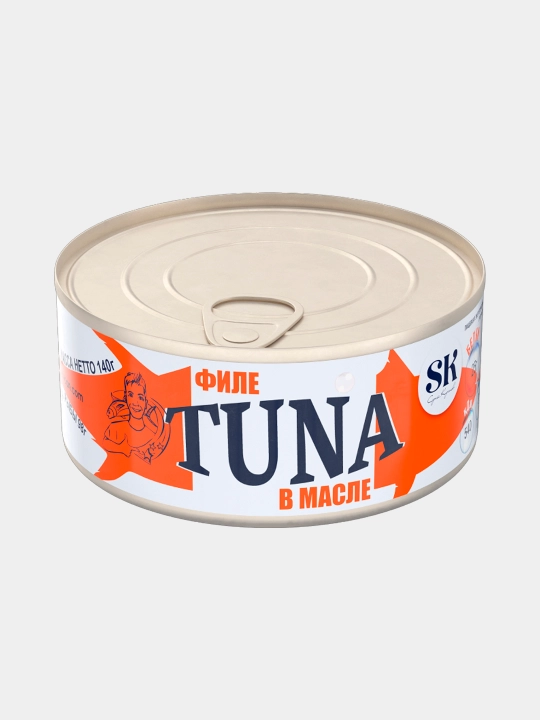 Тунец SK филе в масле (Tuna), 140 г - 