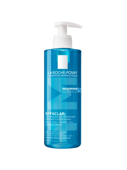 LA ROCHE-POSAY EFFACLAR гель очищающий, пенящийся, для чувствительной жирной кожи лица и тела, 400 мл