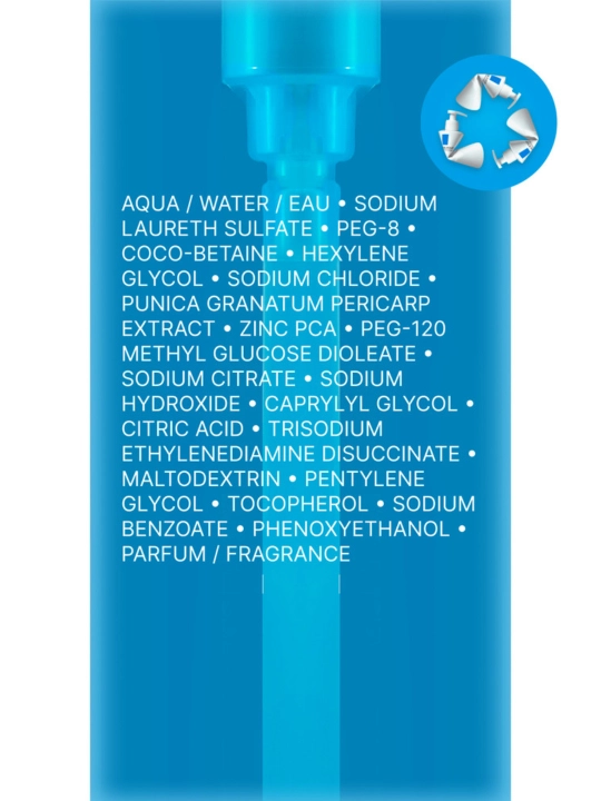 LA ROCHE-POSAY EFFACLAR гель очищающий, пенящийся, для чувствительной жирной кожи лица и тела, 400 мл