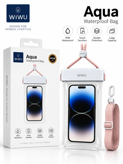 WiWU Aqua suv o‘tkazmaydigan telefon g‘ilofi IPX8, 6,9″ gacha
