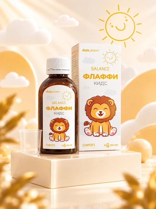 Flaffi Kids — Омега-3, D3 и витамины для роста и иммунитета детей, 120 мл, Халяль