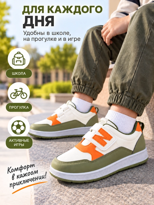 O‘g‘il va qiz bolalar krossovkasi, qulay kundalik oyoq kiyim, malomerka 30–35